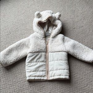 Cozy Cream Hooded Jacket 9m